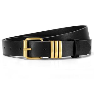 Women Leather Belt Fashion Leather Waist Belt For Jean Dress With Gold/silver💐